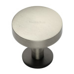 M Marcus Heritage Brass Domed Disc Design Cabinet Knob with Rose 38mm 